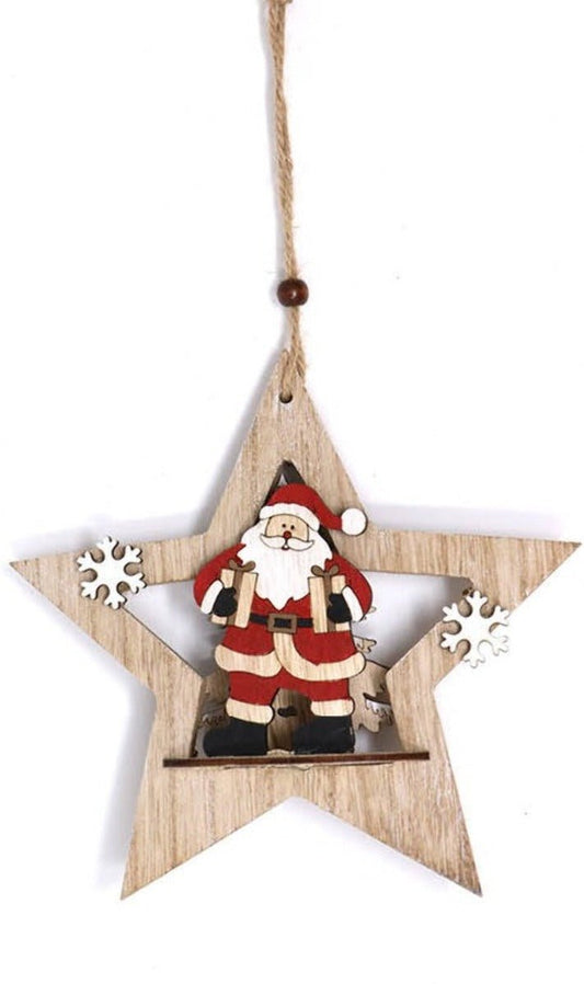 Weihnachtsstern Santa Claus aus Holz