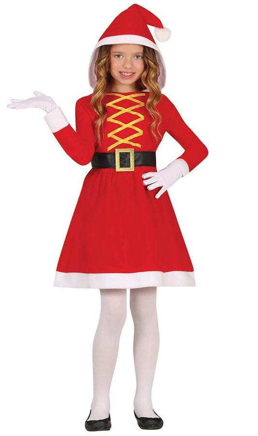 Weihnachtsfrau-Kapuze Kostüm für Mädchen