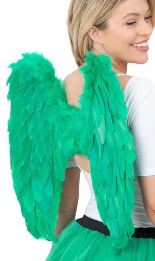 Flügel-Federn grün