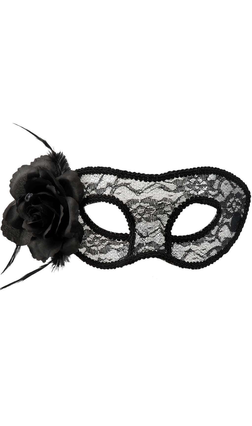 Schwarze Augenmaske mit Blume