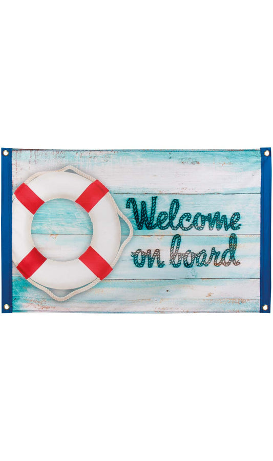 Fahne Marine mit Rettungsring