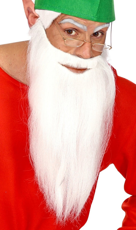 Langer weißer Bart mit Schnurrbart