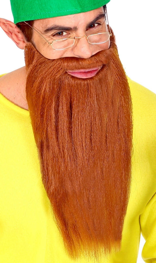 Langer brauner Bart mit Schnurrbart