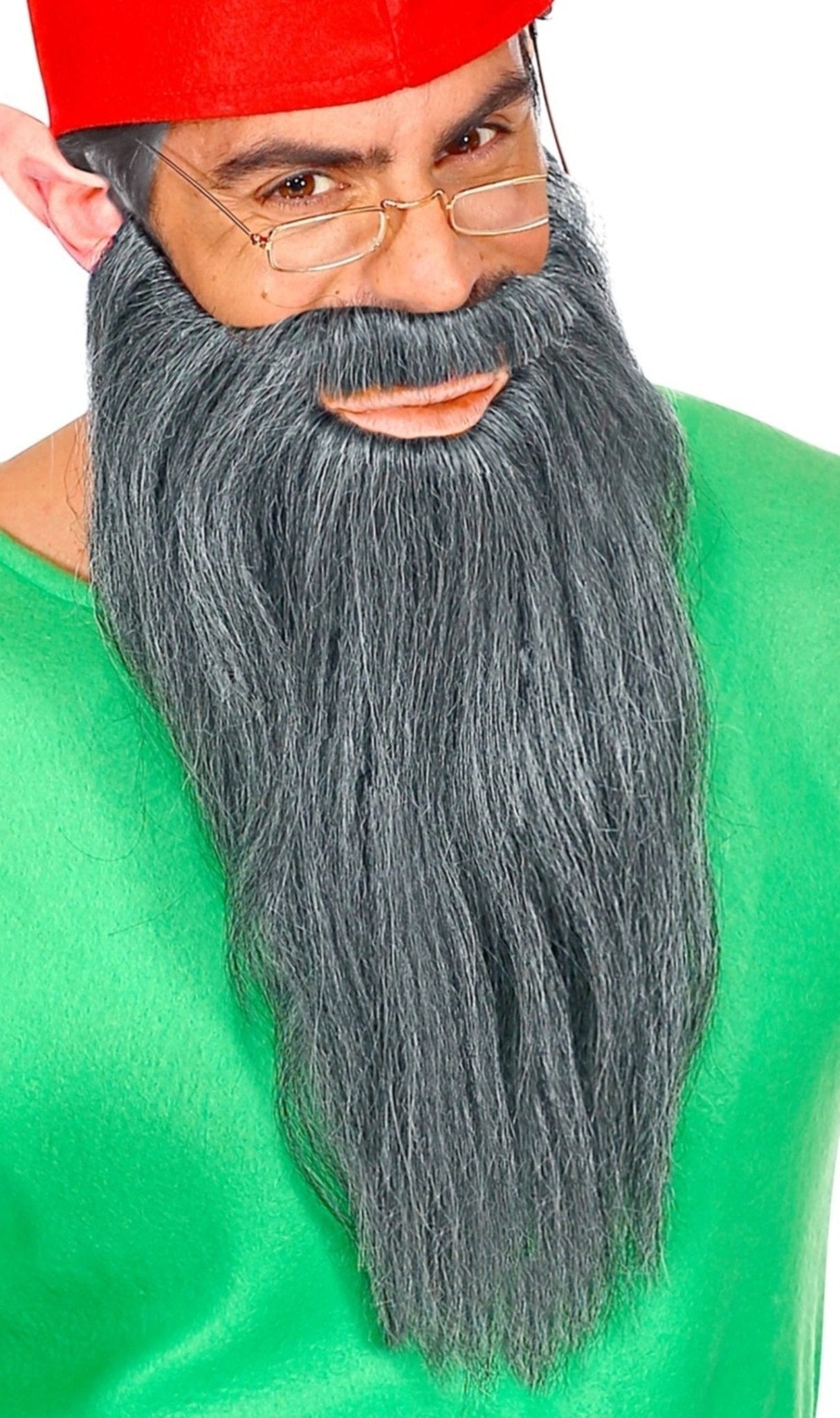 Langer grauer Bart mit Schnurrbart