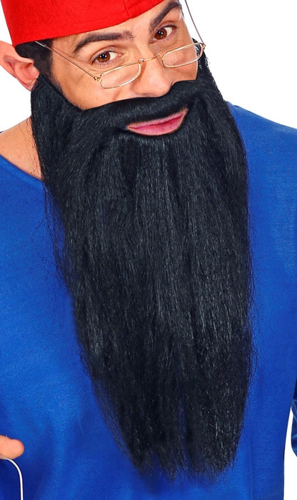 Langer schwarzer Bart mit Schnurrbart