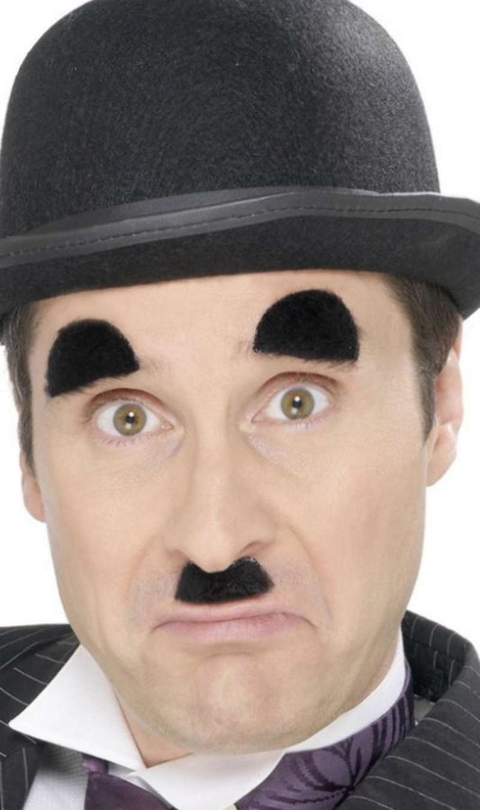 Charlie-Chaplin-Schnurrbart und Augenbrauen