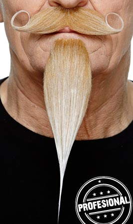 Schnurrbart und Spitzbart blond Professional 026-LC