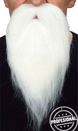 Schnurrbart und Bart weiß Professional 034-LG