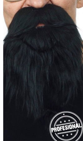 Schnurrbart und Bart schwarz Professional 034-MF