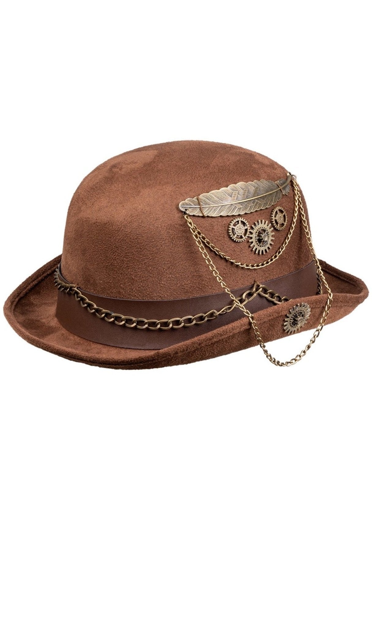 Brauner Steampunk-Bowler Hut