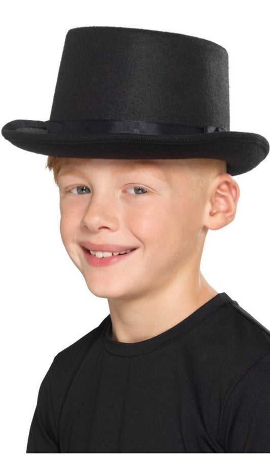 Zylinder Hut Deluxe schwarz für Kinder