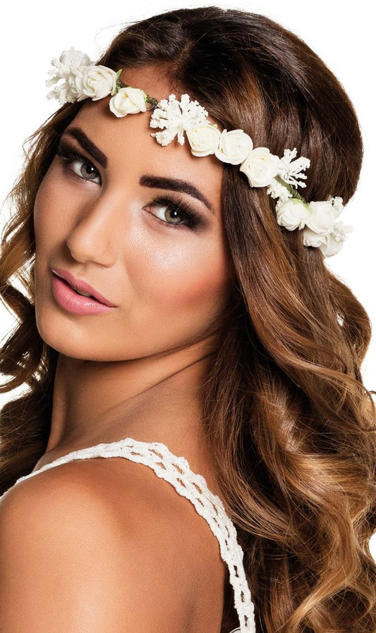 Haarkranz Blumen Weiße Rose