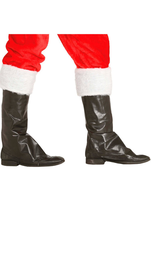 Schwarze Weihnachtsmann-Stiefelüberzieher für Kinder