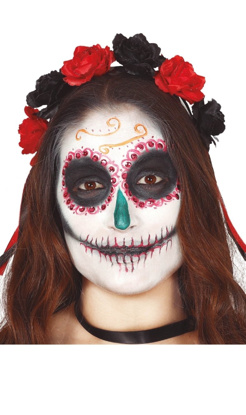 Catrina Haareif Blumen rot-schwarz