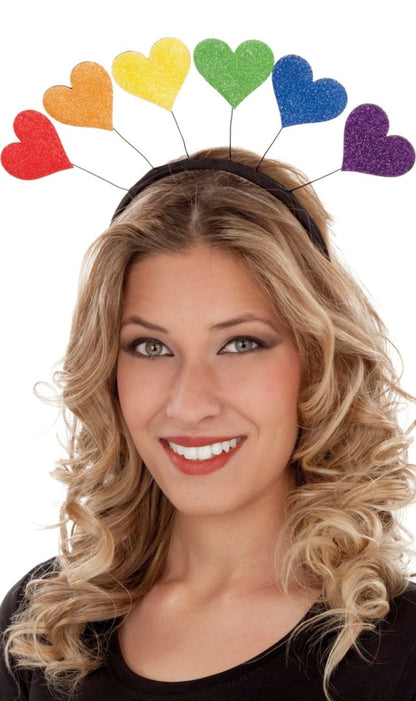 Herzen Haarreif Regenbogen