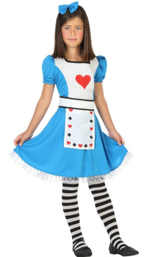Disfraz de Alicia Corazones para niña I Don Disfraz