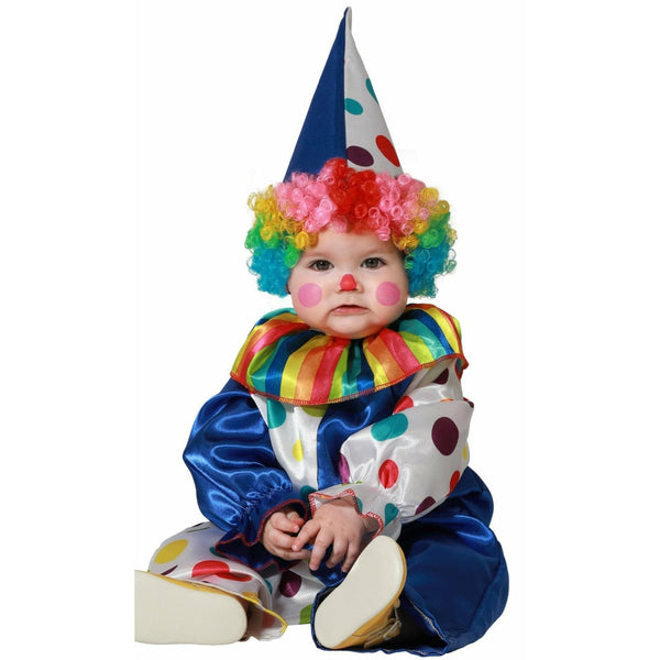 ATOSA Clown-Kostüm Für Erwachsene - Blau-weiß Gepunktet, Mit Overall, Hut Und Pompons