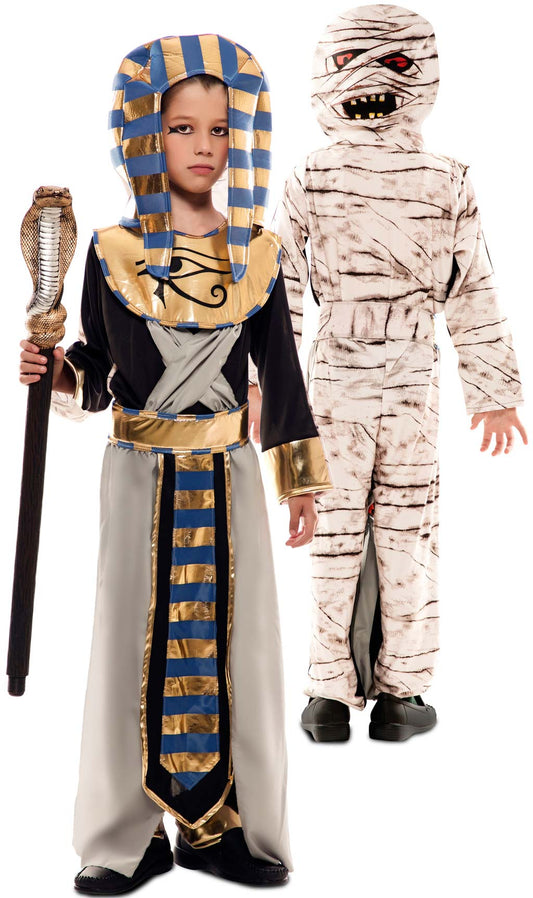Disfraz Doble de Egipcio y Momia para niño I Don Disfraz