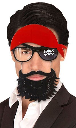 Pirat Brille mit Bart
