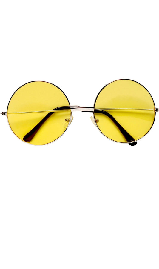 Große gelbe runde Brille