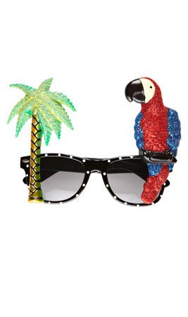 Brille mit tropischem Papagei