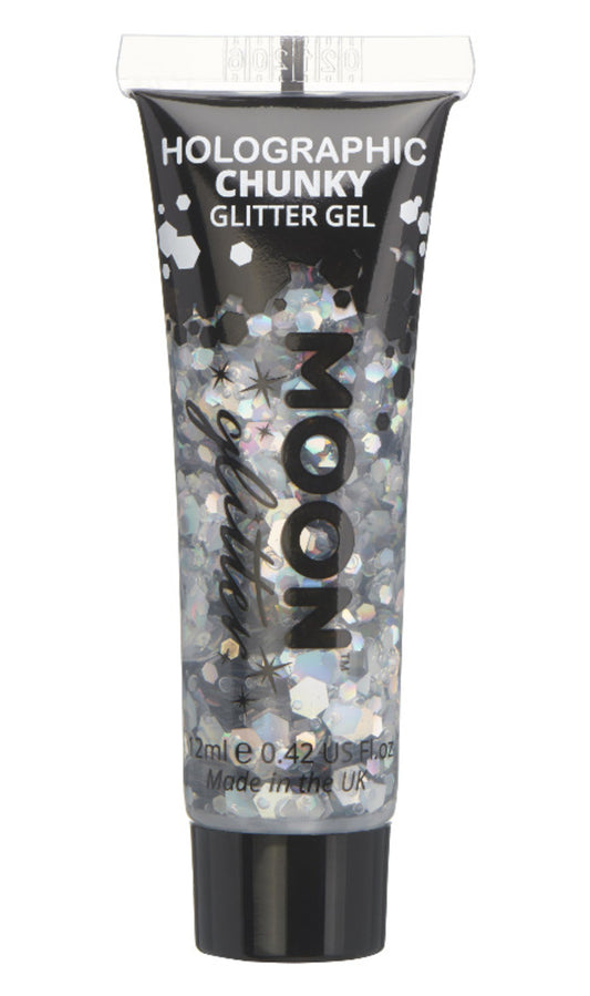 Holografisches Chunky Glitter Gel Silber