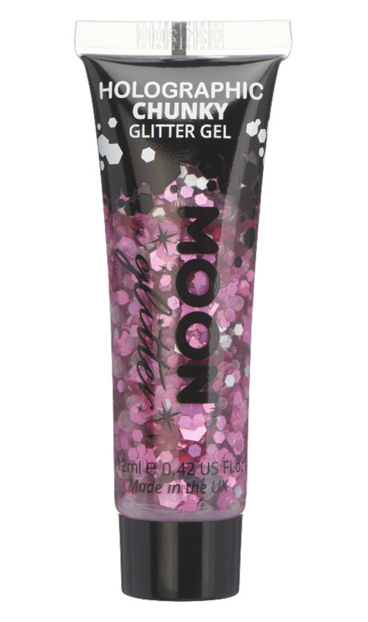 Holographisches Chunky Glitter Gel rosa