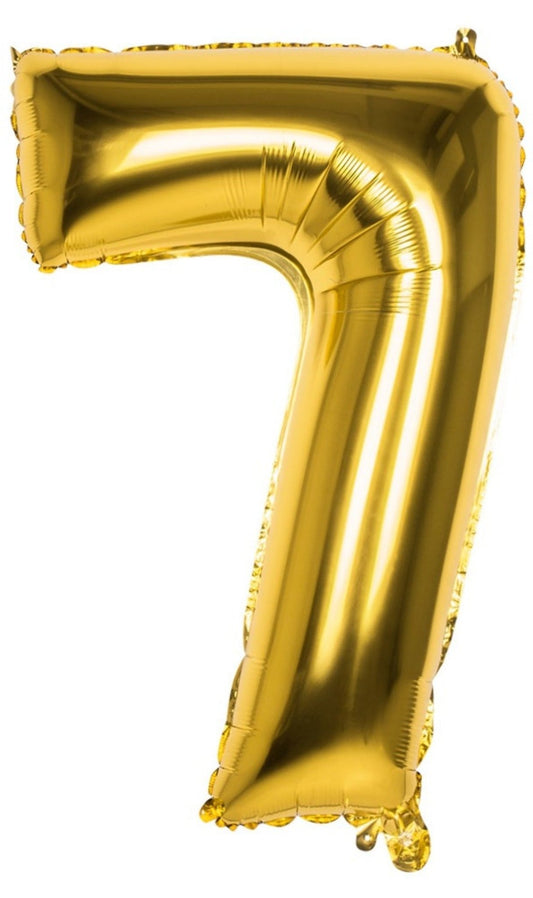 Lufballon Gold Zahl 7, 86 cm