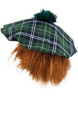 Schottische Mütze grün mit Haar