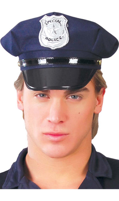 Blaue Polizeikappe