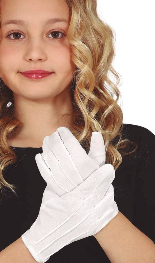 Weiße Handschuhe für Kinder