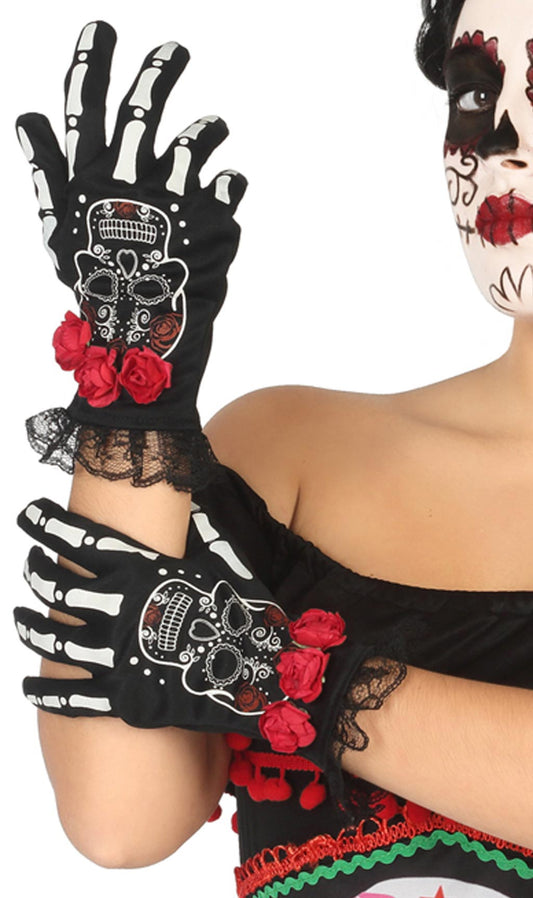 Handschuhe Catrina Skelett