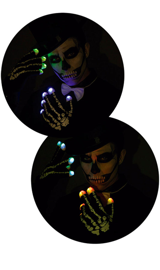 Skelett Handschuhe mit Licht