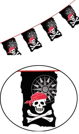 Piraten-Girlande mit Totenköpfen