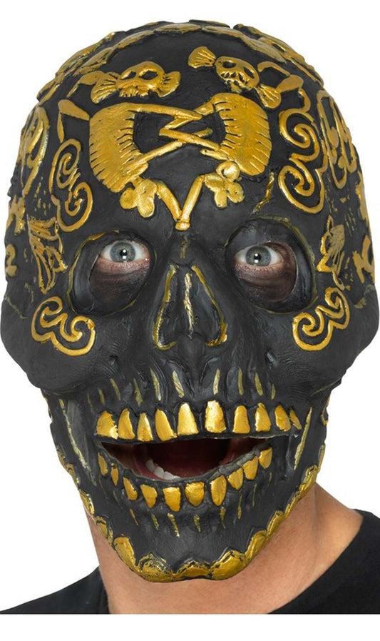 Maske Totenkopf schwarz