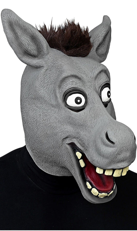 Grauer Esel Maske aus Latex