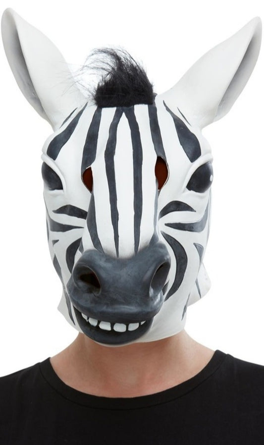 Gestreifte Zebra Maske aus Latex