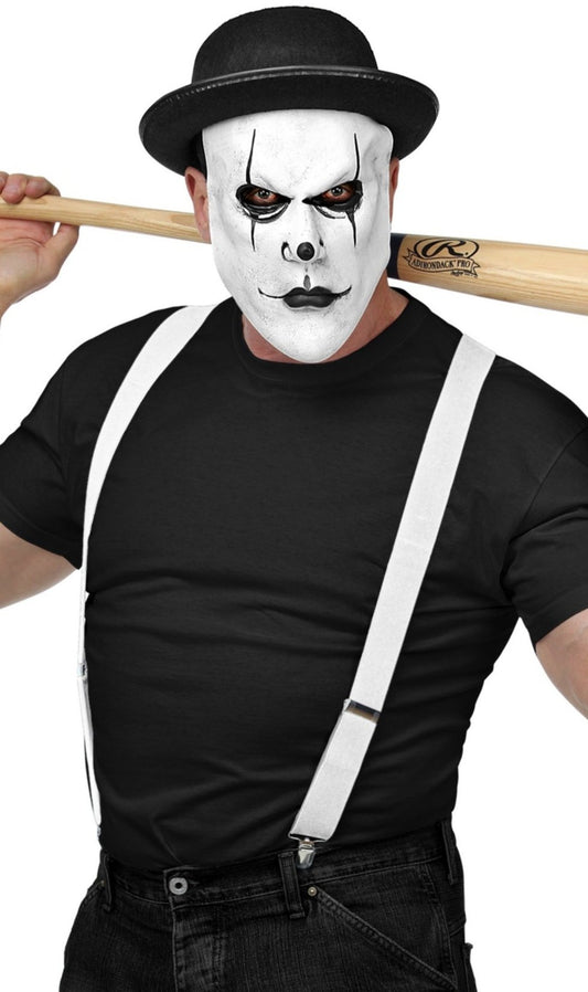 Mime Maske aus Latex mit Melone