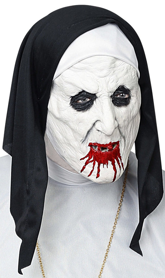 Blutige Nonne Maske aus Latex