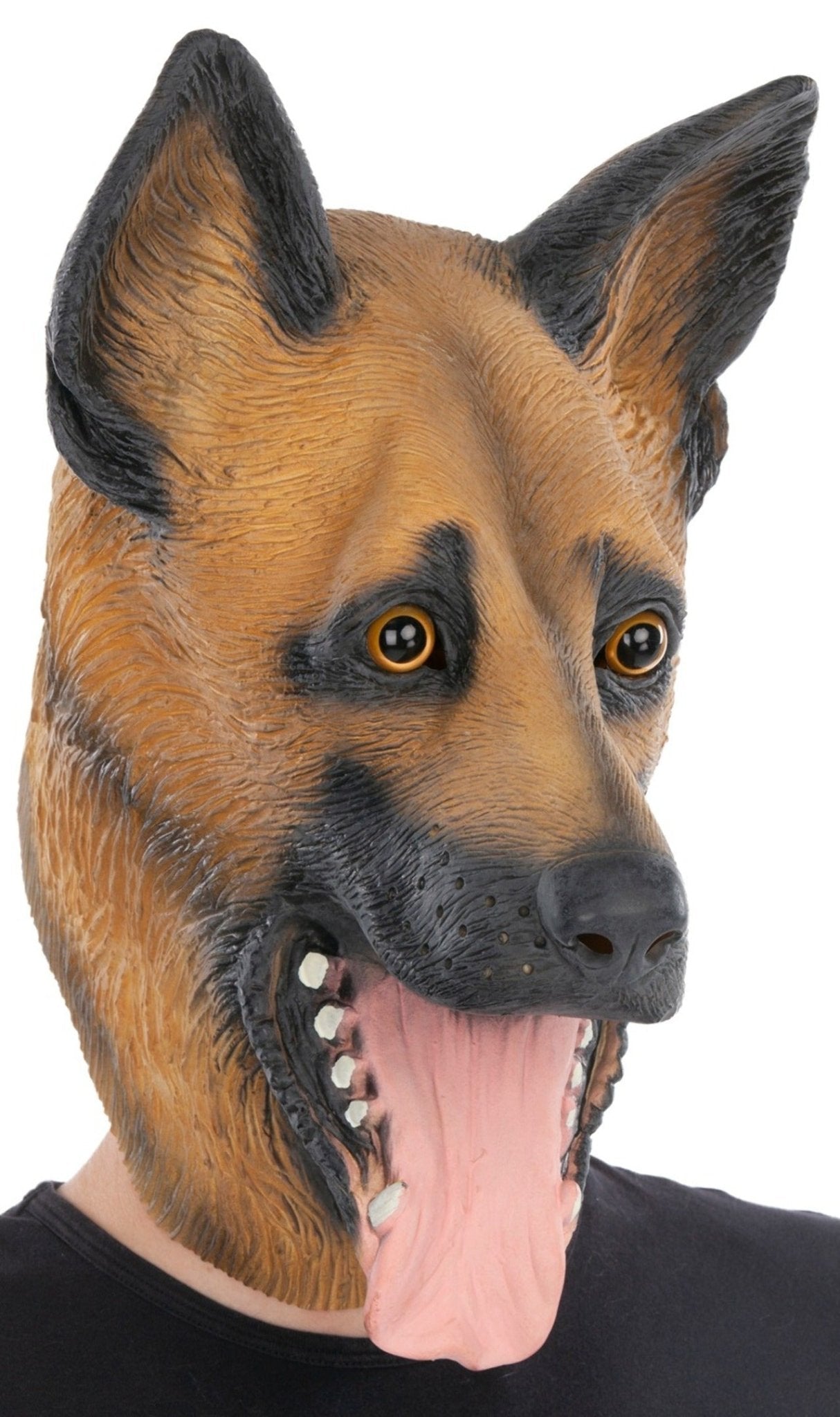 Braune Hunde Maske aus Latex