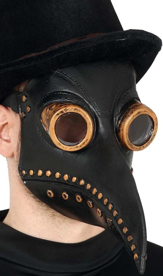 Schwarze Pestdoktor-Latexmaske