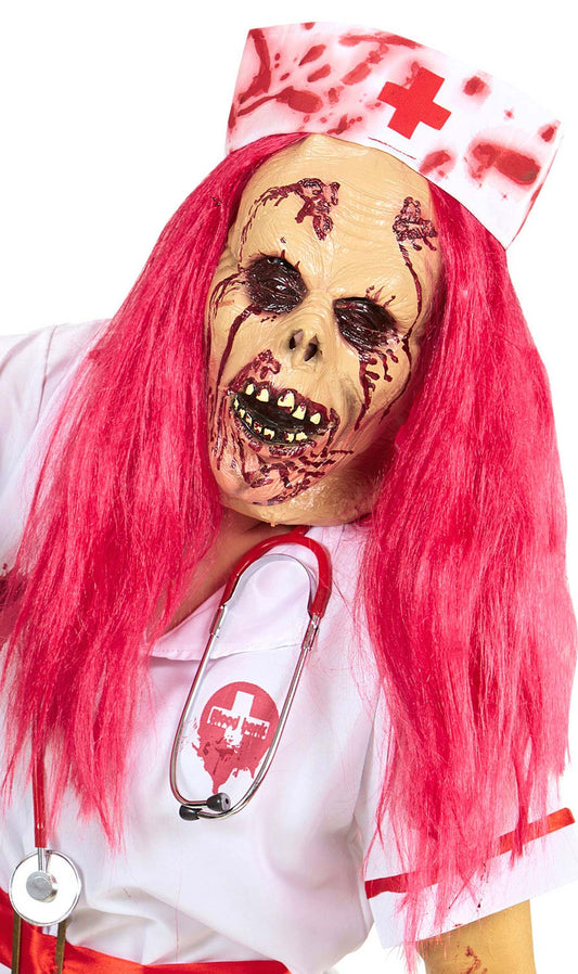 Zombie Krankenschwester Latex Maske
