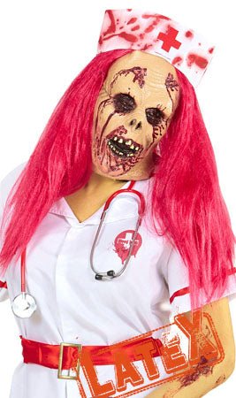 Zombie Krankenschwester Latex Maske