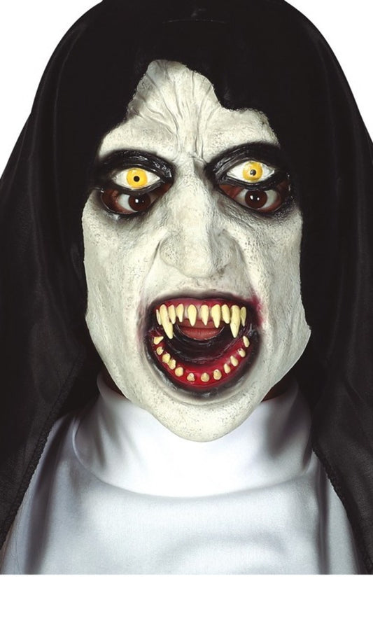Unheimliche Nonne Maske aus Latex