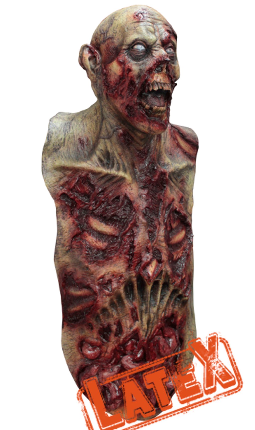Zombie mit Brustteil Latex Maske