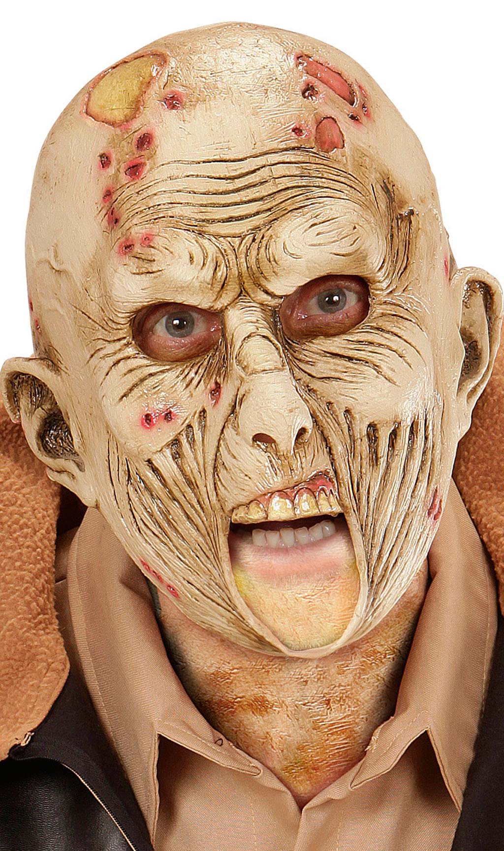 Zombie-mit-offenen-Wunden-Maske aus Latex