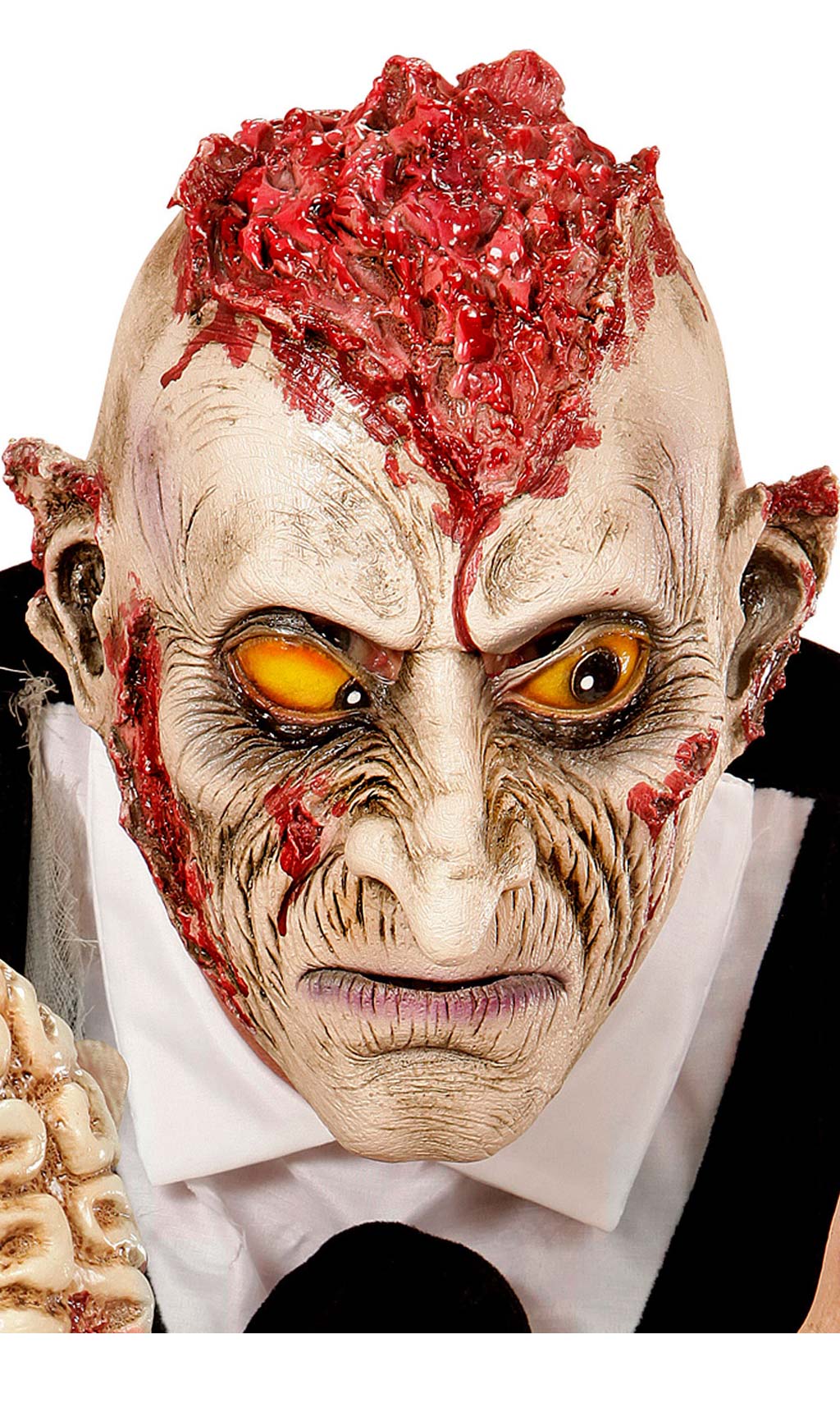 Zombie-mit-Gehirnwindungen-Maske aus Latex