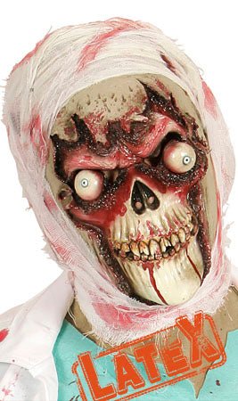 Zombie Bandagen Latex Maske
