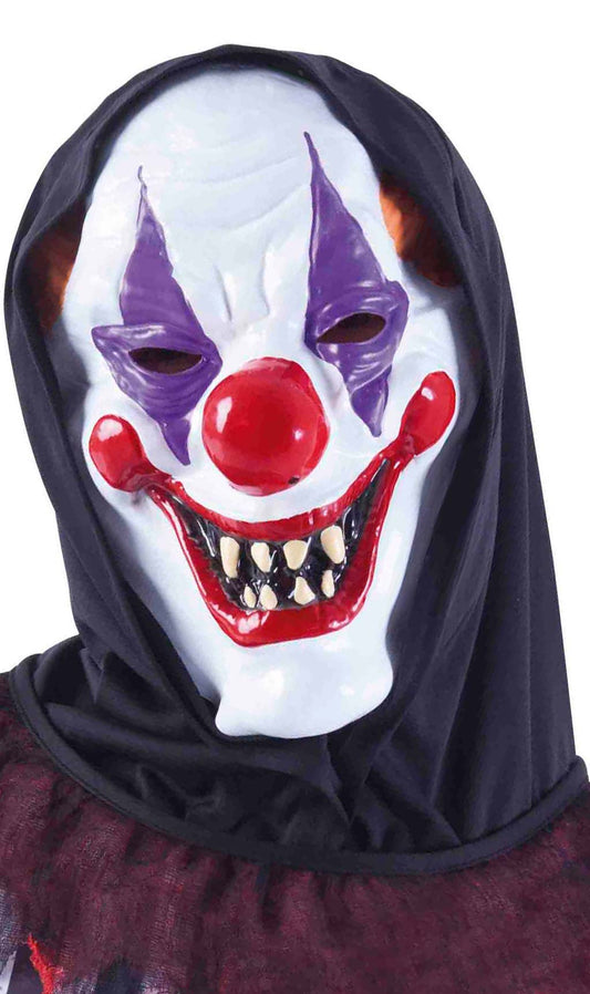 Verrückte Clown Maske mit Kapuze