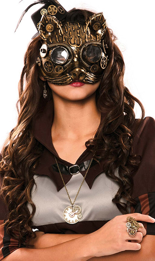 Katzenhafte Steampunk Maske